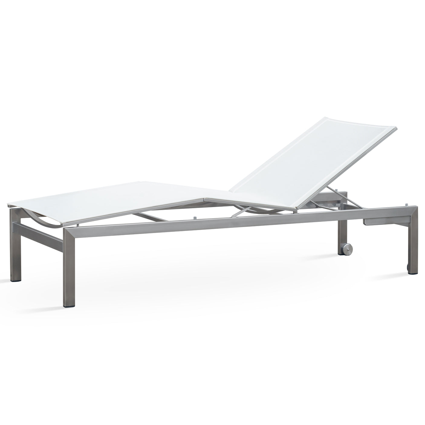 Alzette Liege Deluxe - Kopf- + Fußteil verstellbar 212 x 72 x 41 cm - Edelstahl + Batyline