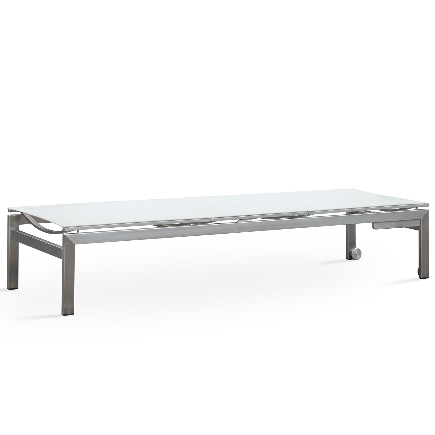 Alzette Liege Deluxe - Kopf- + Fußteil verstellbar 212 x 72 x 41 cm - Edelstahl + Batyline