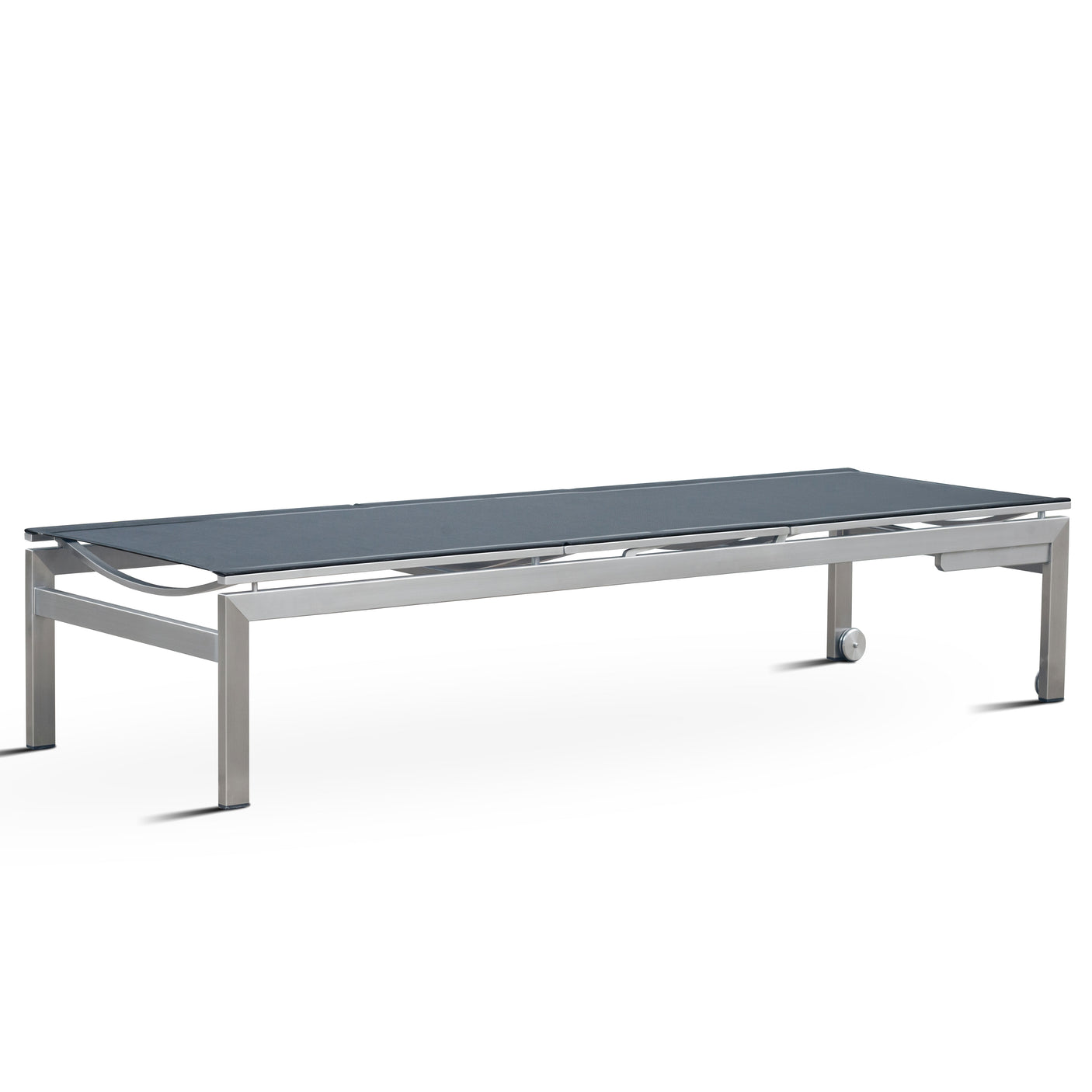 Alzette Liege Deluxe - Kopf- + Fußteil verstellbar 212 x 72 x 41 cm - Edelstahl + Batyline