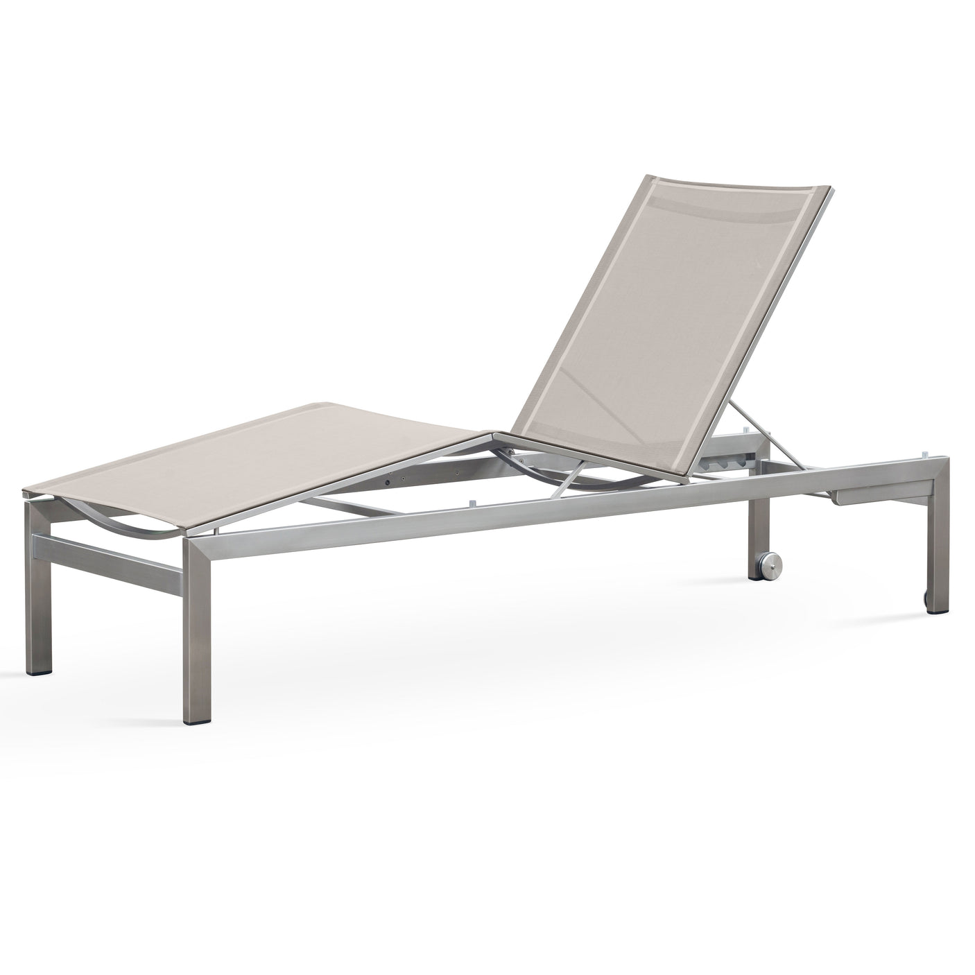 Alzette Liege Deluxe - Kopf- + Fußteil verstellbar 212 x 72 x 41 cm - Edelstahl + Batyline