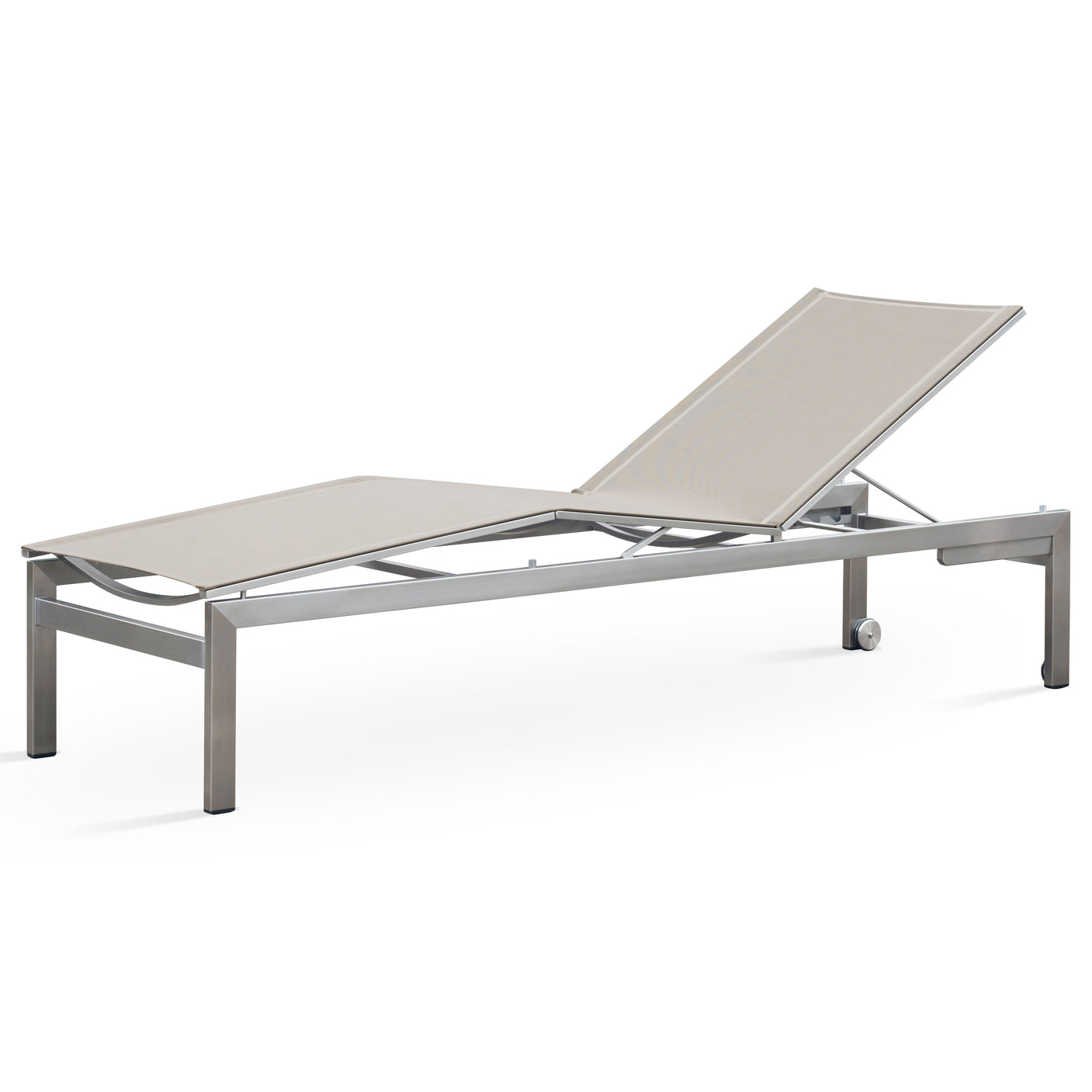 Alzette Liege Deluxe - Kopf- + Fußteil verstellbar 212 x 72 x 41 cm - Edelstahl + Batyline