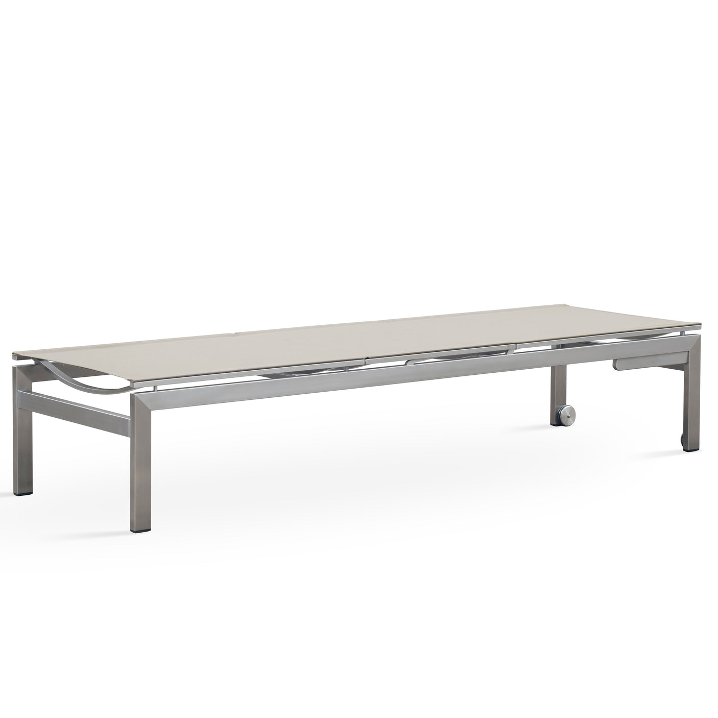 Alzette Liege Deluxe - Kopf- + Fußteil verstellbar 212 x 72 x 41 cm - Edelstahl + Batyline