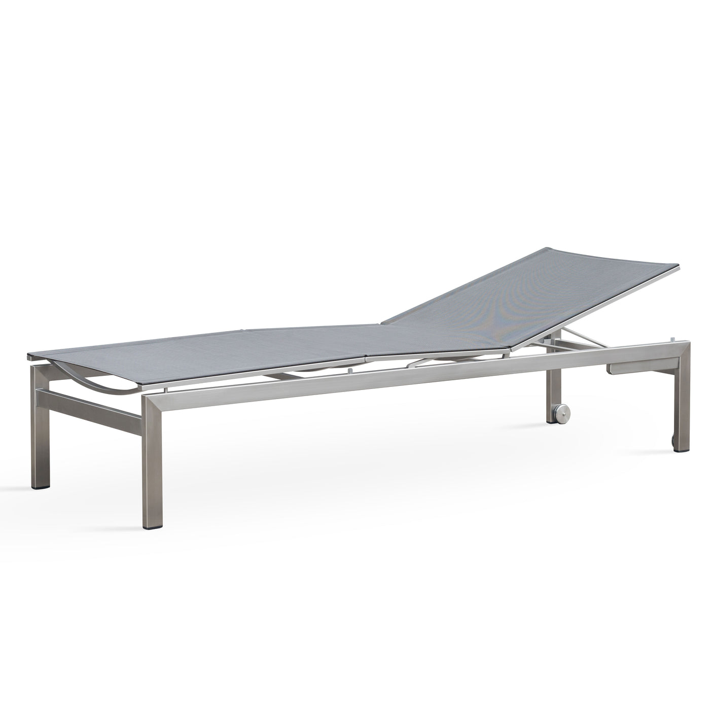 Alzette Liege Deluxe - Kopf- + Fußteil verstellbar 212 x 72 x 41 cm - Edelstahl + Batyline