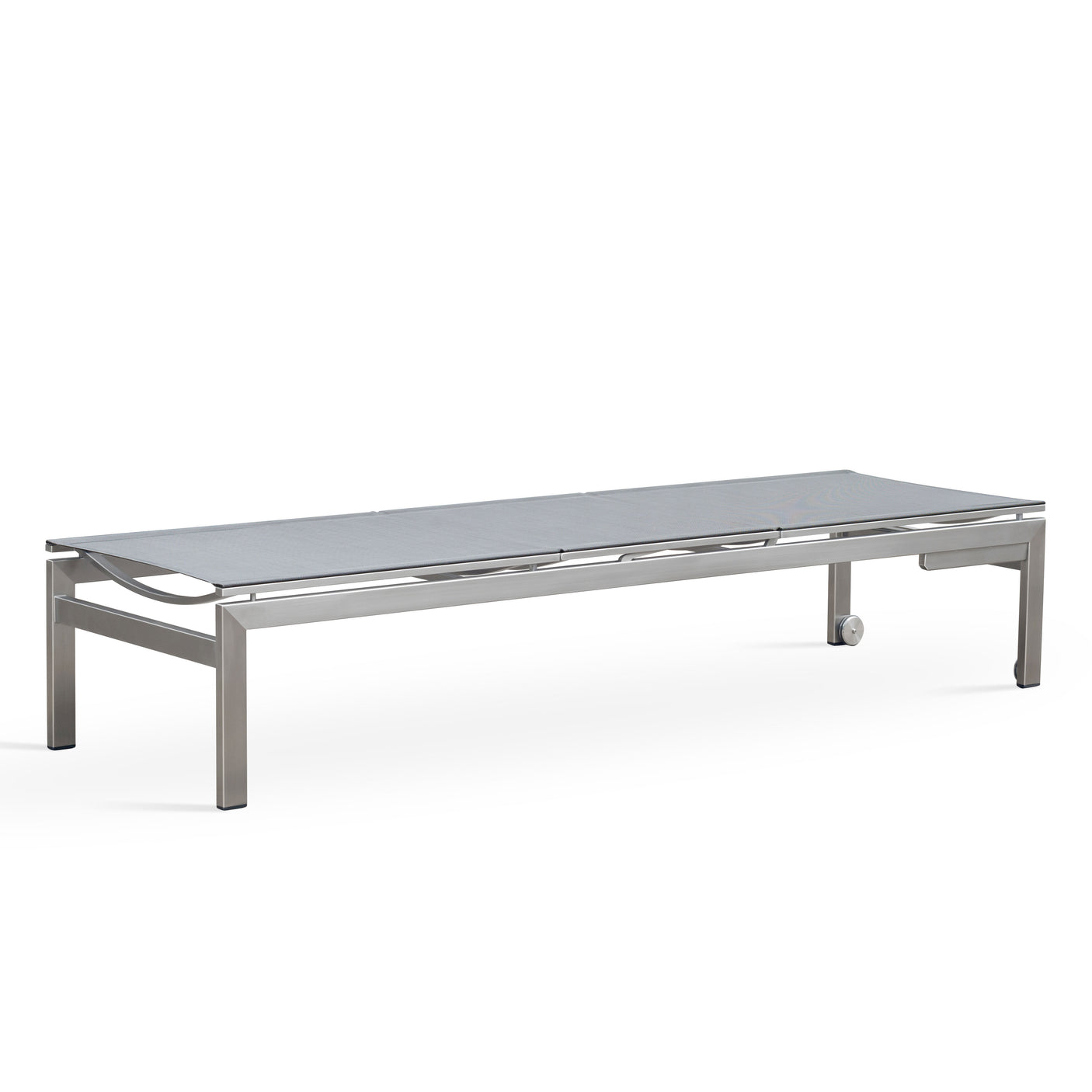 Alzette Liege Deluxe - Kopf- + Fußteil verstellbar 212 x 72 x 41 cm - Edelstahl + Batyline