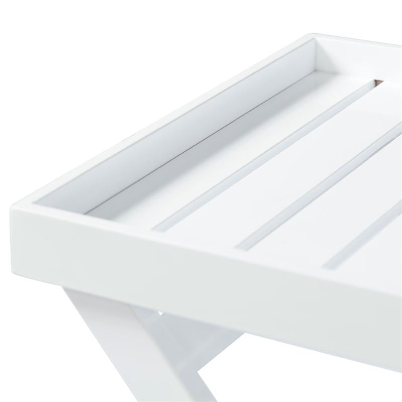 York Tray Table Classic 60 x 40 x 65cm - Certified mahogany wood, glossy white lacquered