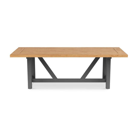 Vineyard dining table 230x100x75cm aluminum - made of recycled teak with aluminum frame. Plate: 5cm