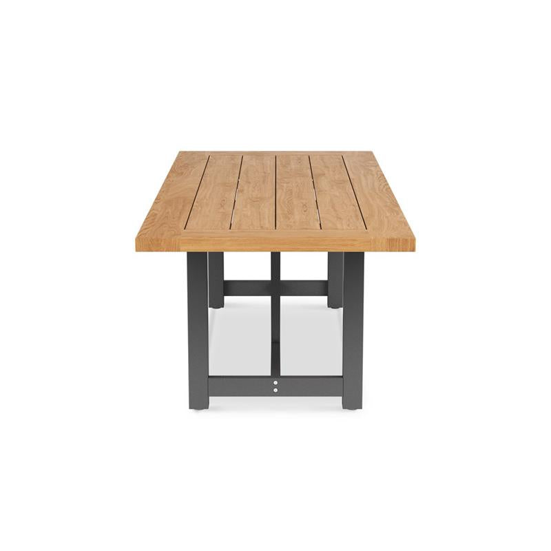 Vineyard dining table 300x100x75 aluminum - Recycle Teak with aluminum frame plate 5cm