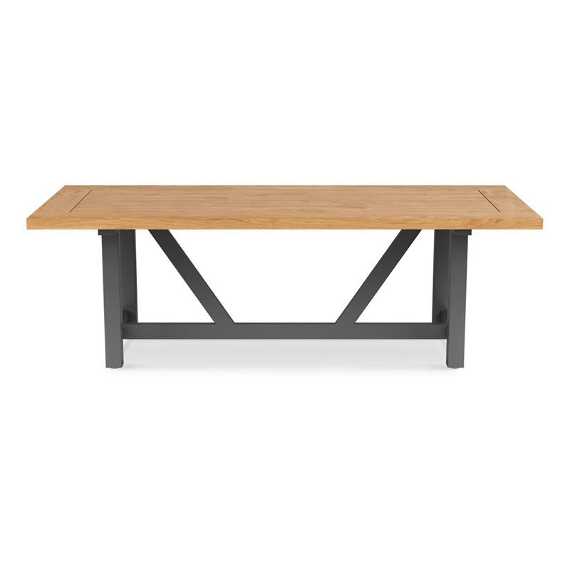 Vineyard dining table 300x100x75 aluminum - Recycle Teak with aluminum frame plate 5cm