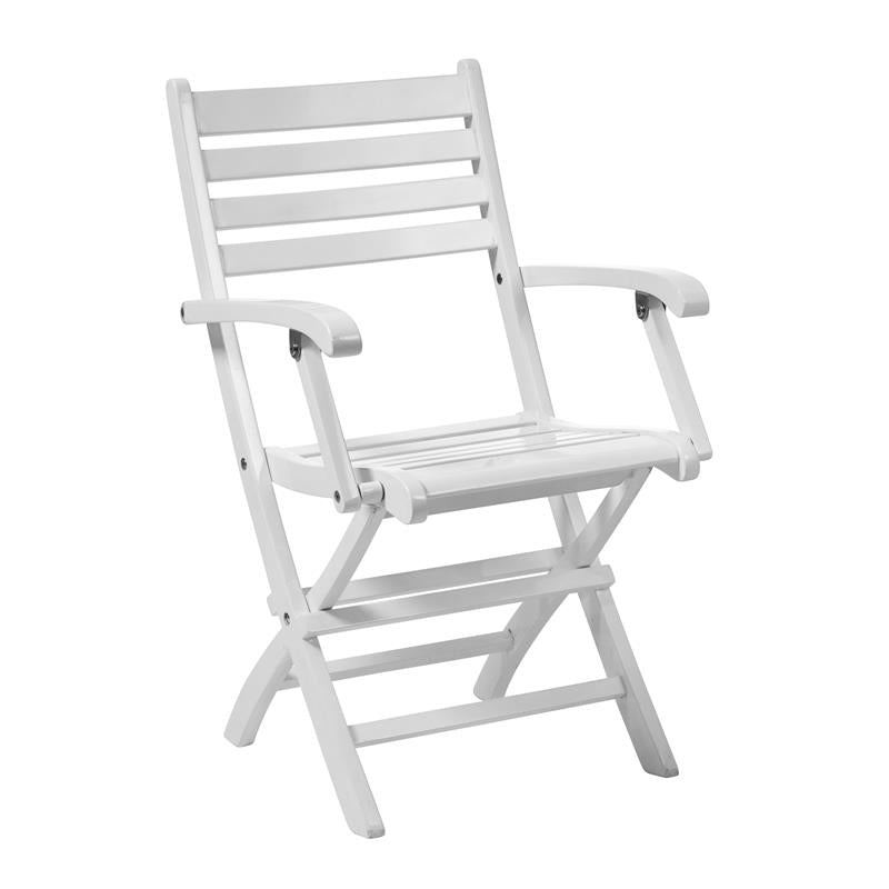 Cinas York garden chair 51x53x86cm - Certified mahogany wood, glossy white lacquered