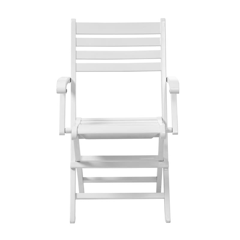Cinas York garden chair 51x53x86cm - Certified mahogany wood, glossy white lacquered