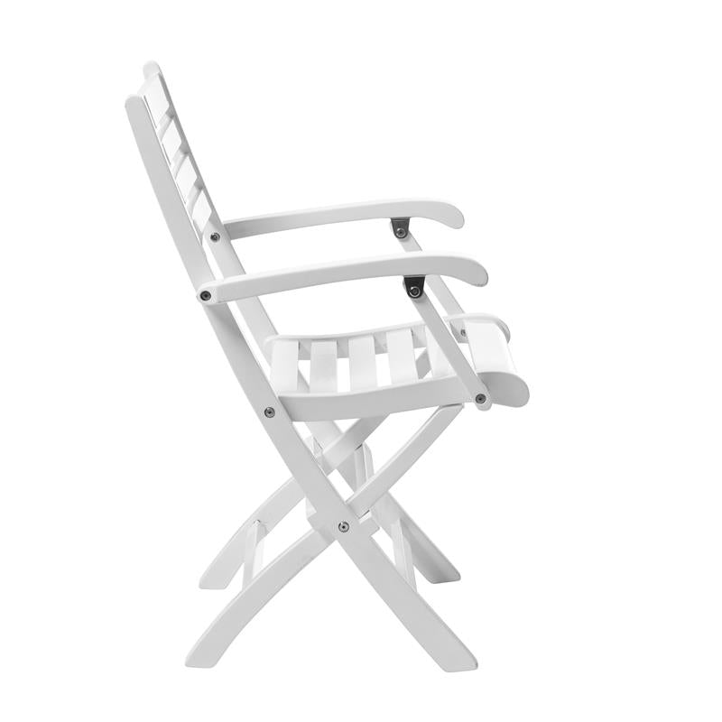 Cinas York garden chair 51x53x86cm - Certified mahogany wood, glossy white lacquered