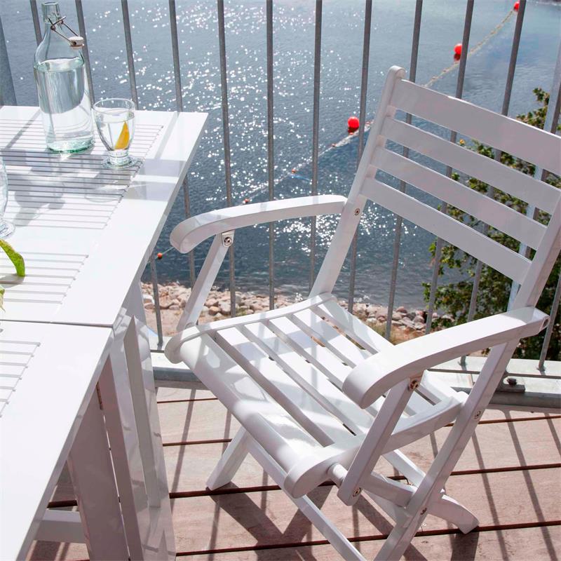 Cinas York garden chair 51x53x86cm - Certified mahogany wood, glossy white lacquered