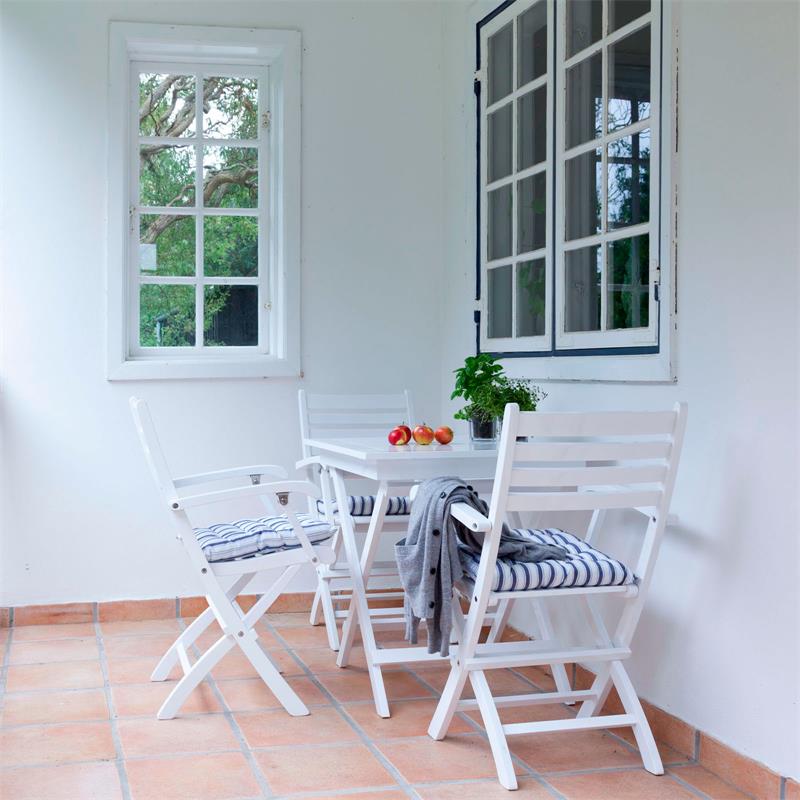 Cinas York garden chair 51x53x86cm - Certified mahogany wood, glossy white lacquered