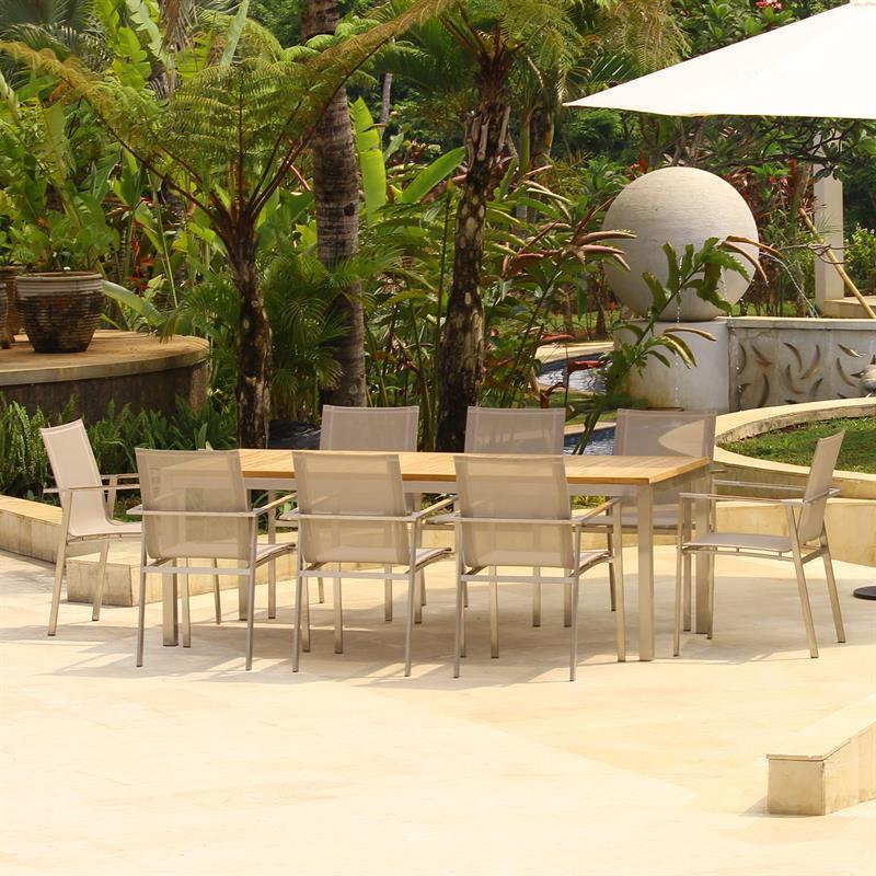 Alzette Set 210 consisting of Florence dining table 210cm and Alzette stacking chairs