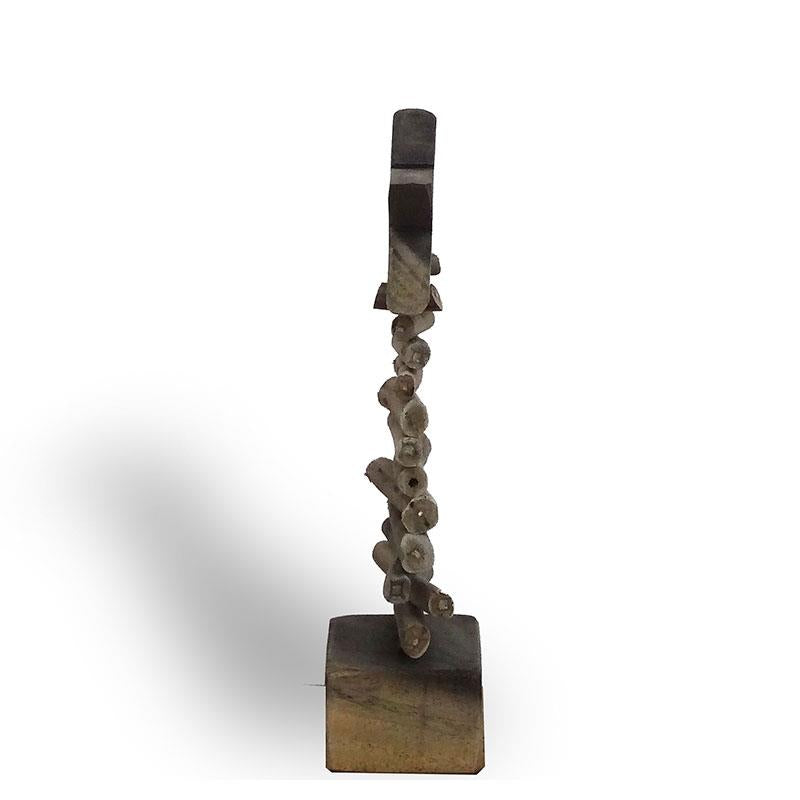 Teakholztannenbaum klein mit Ständer aus Treibholzstücken  - ca. 15 cm hoch