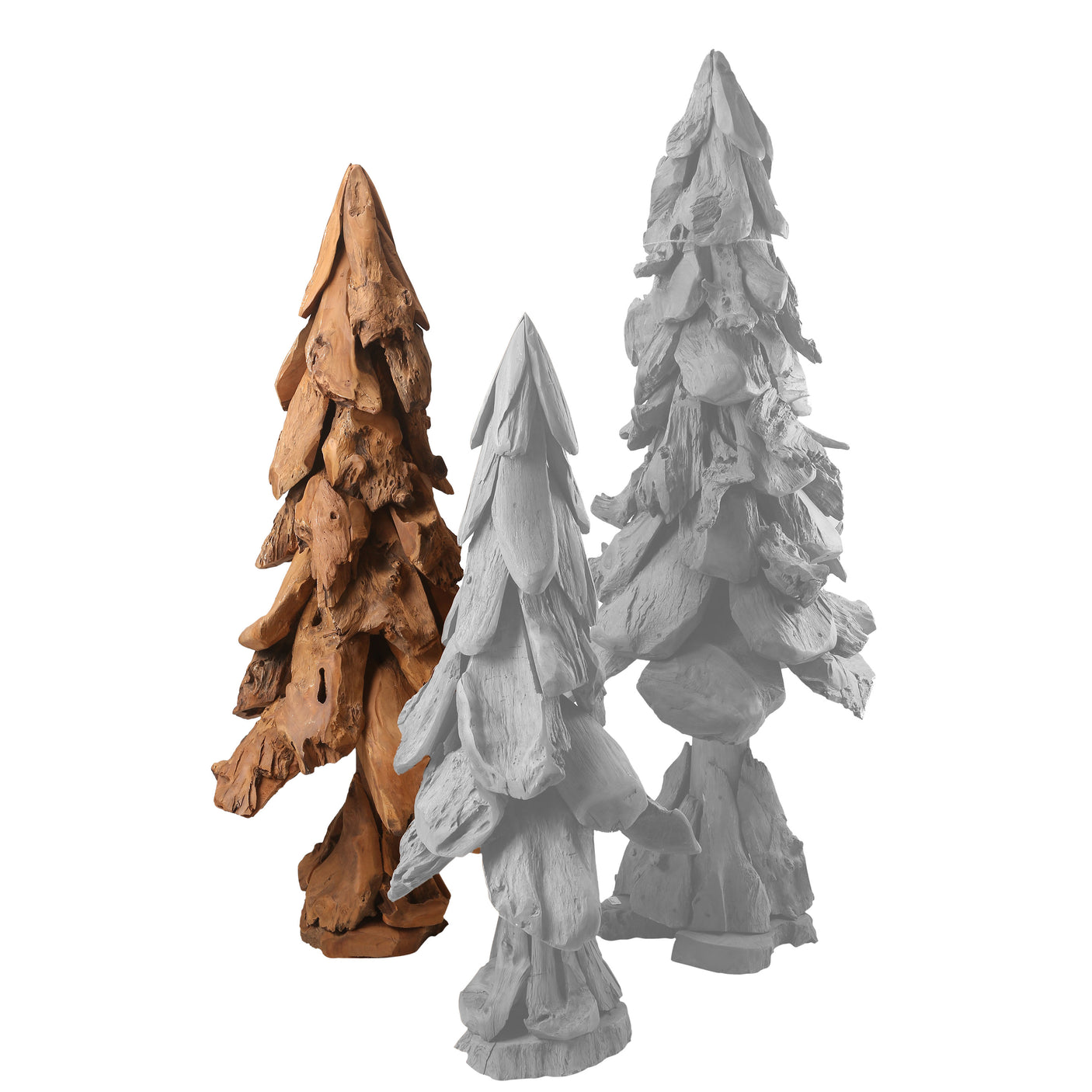 Teakholztannenbaum extragroß  - ca. 80 cm hoch aus Treibholzstücken