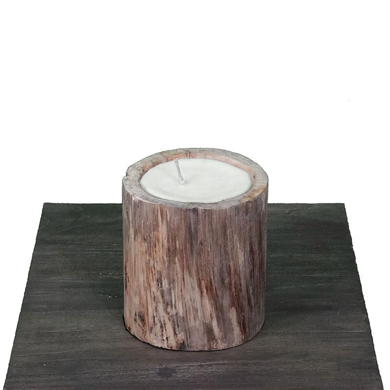 Teak candle "trunk" medium - approx. 16 cm high