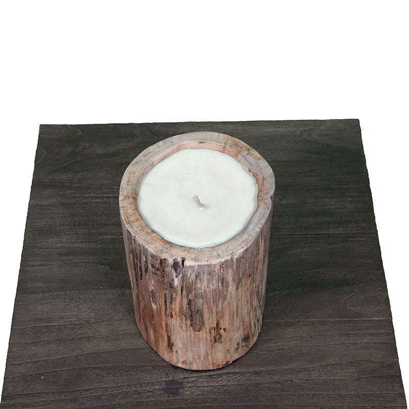 Teak candle "trunk" medium - approx. 16 cm high