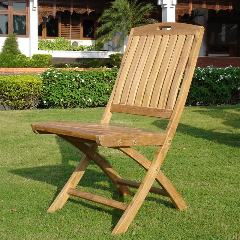 Denver folding chair without armrests - Certified teak GRADE A + brass fittings
