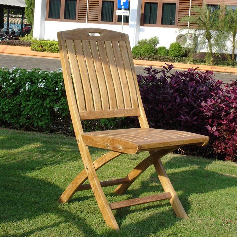 Denver folding chair without armrests - Certified teak GRADE A + brass fittings