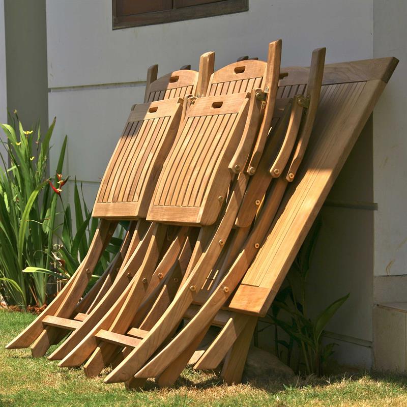 Comforteck folding table rectangular 130x85x75 cm - Certified Teak GRADE A + stainless steel fittings