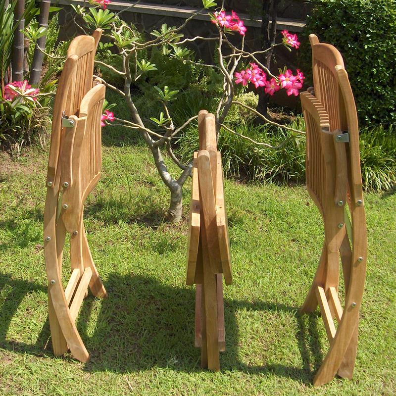 Comforteck folding table round 70 x 75 cm - Certified Teak GRADE A + stainless steel fittings