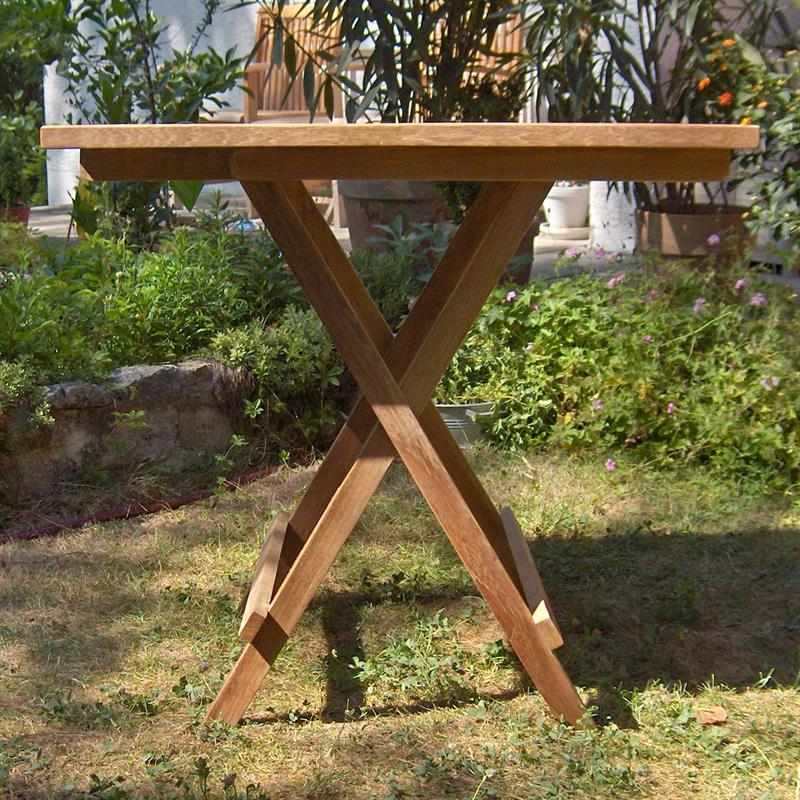 Comforteck folding table square made of teak 85 x 85 cm 85x85cm