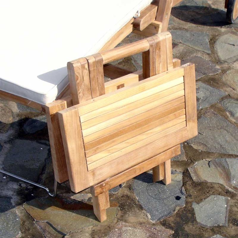 Comforteck folding side table 50x50x45 cm - Certified Teak GRADE A + stainless steel fittings
