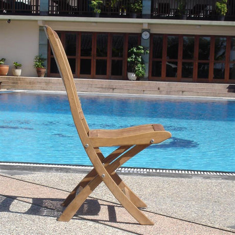 Comforteck folding chair without armrests - Certified Teak GRADE A + stainless steel fittings
