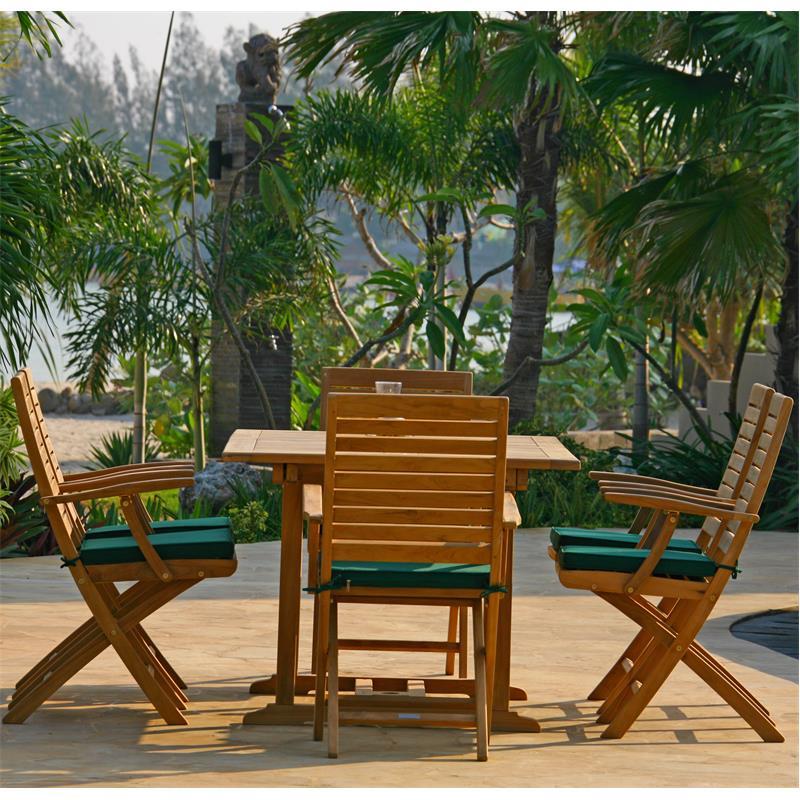 Trent folding chair with armrests - Certified teak GRADE A + brass fittings
