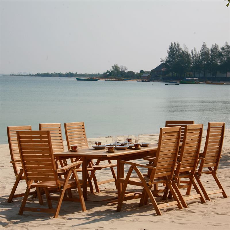 Trent high-back chair - certified teak GRADE A + brass fittings