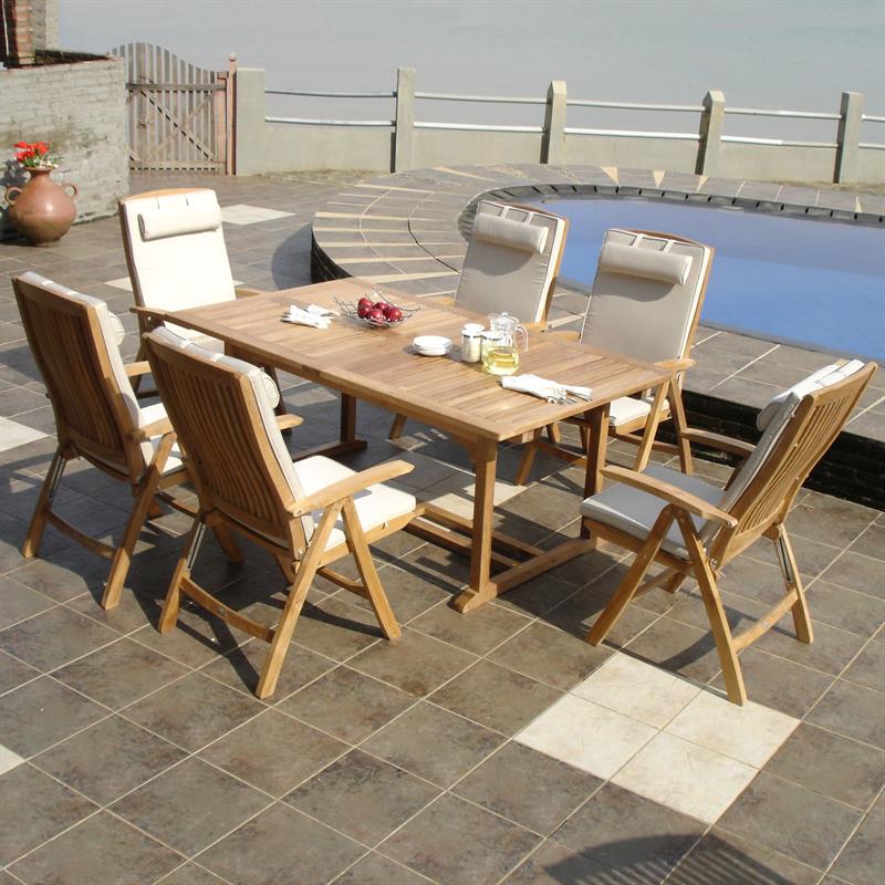 Comforteck high-back chair - Certified Teak GRADE A + stainless steel fittings