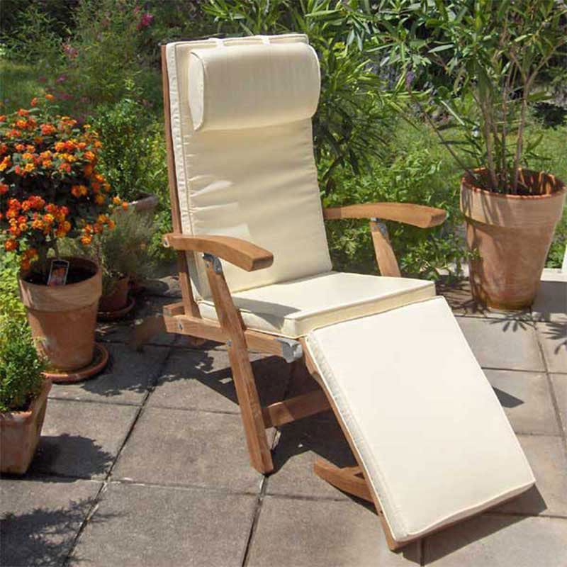 Elegance Deckchair 154 x 61 x 98 cm - Zertifiziertes Teakholz GRADE A+Edelstahlbeschläge