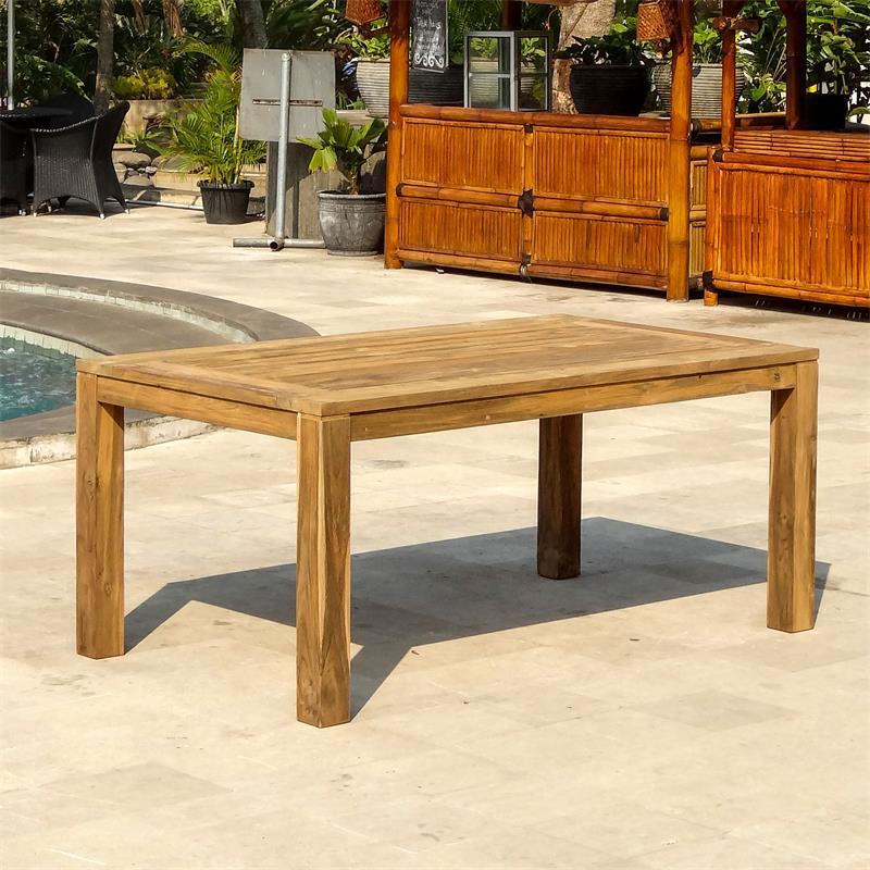 Dusun dining table 175 x 100 x 77 cm made of recycled teak - legs: 9 x 9 cm, beam: 7 cm, table top: 3 cm