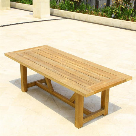 Vineyard dining table 230x100x75cm made of recycled teak - legs: 9x9cm, frame: 8x5cm, tabletop: 5cm