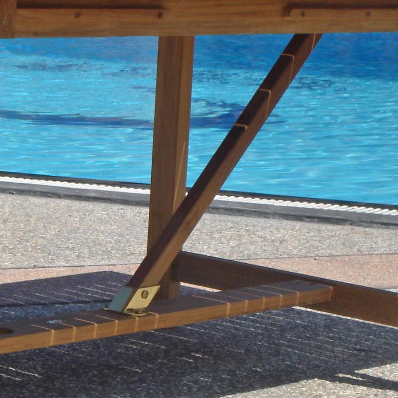 Table extensible Elegance 220/160 x 100 x 76,5 cm - Teck certifié GRADE A + ferrures en laiton