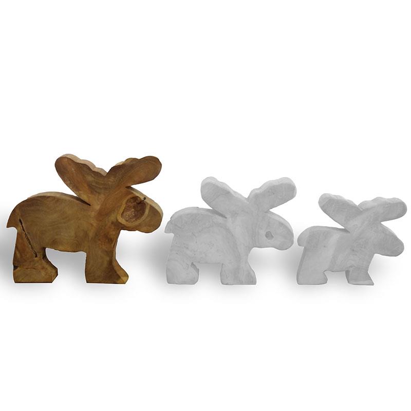 Grand élan en teck - environ 31 cm