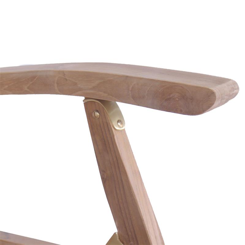 Elegance Deckchair with wheels 154 x 61 x 98 cm Certified Teak GRADE A + brass fittings