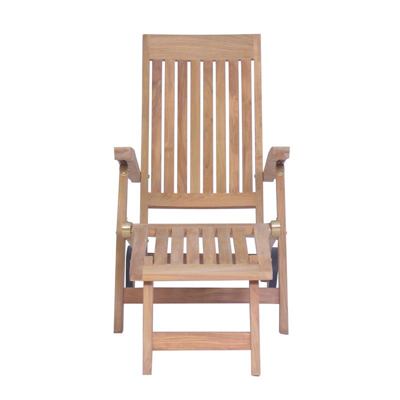 Elegance Deckchair with wheels 154 x 61 x 98 cm Certified Teak GRADE A + brass fittings