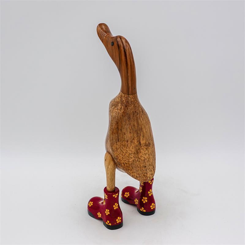 Ente »Felicia« mittel braun aufrecht rot mit gelben Blümchen