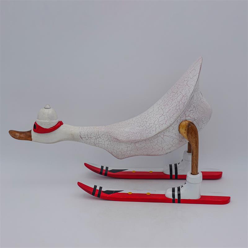 Ente »David« - groß vorn gebeugt weiß mit Ski