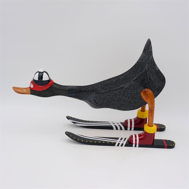 Ente »Finn« - groß nach vorn gebeugt dunkelgrau mit Ski