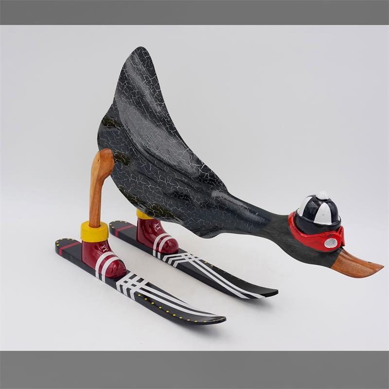 Ente »Finn« - groß nach vorn gebeugt dunkelgrau mit Ski