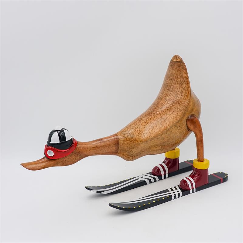 Ente »Magdalena« - groß vorn gebeugt braun mit Ski