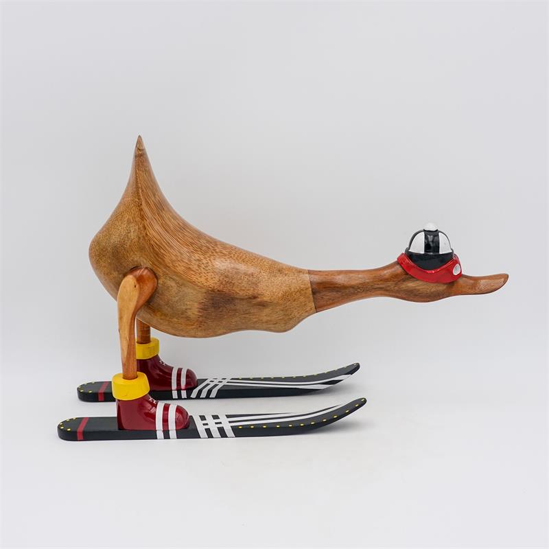 Ente »Magdalena« - groß vorn gebeugt braun mit Ski