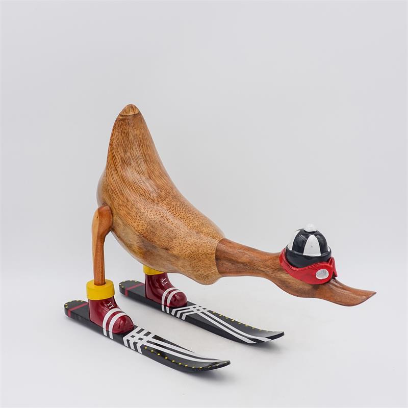 Ente »Magdalena« - groß vorn gebeugt braun mit Ski