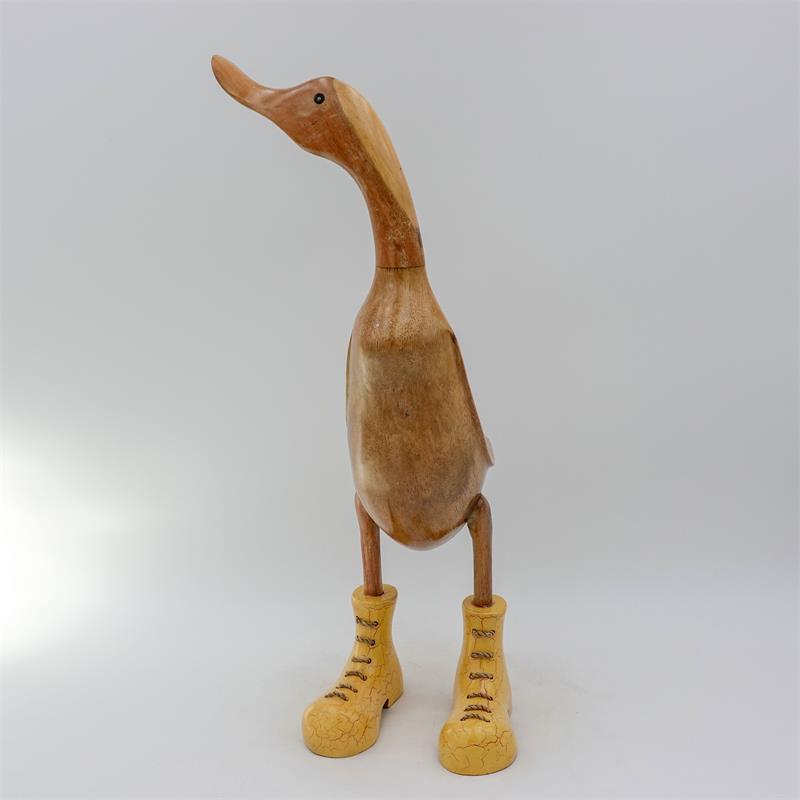 Ente »Veit« - groß braun aufrecht mit gelb marmorierten Schuhen