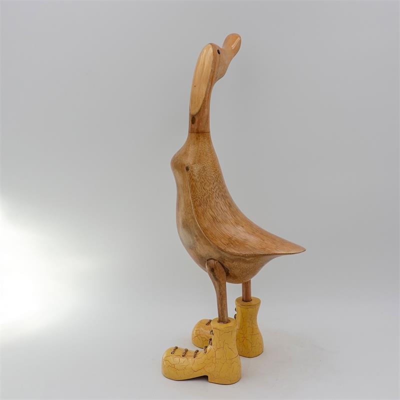 Ente »Veit« - groß braun aufrecht mit gelb marmorierten Schuhen