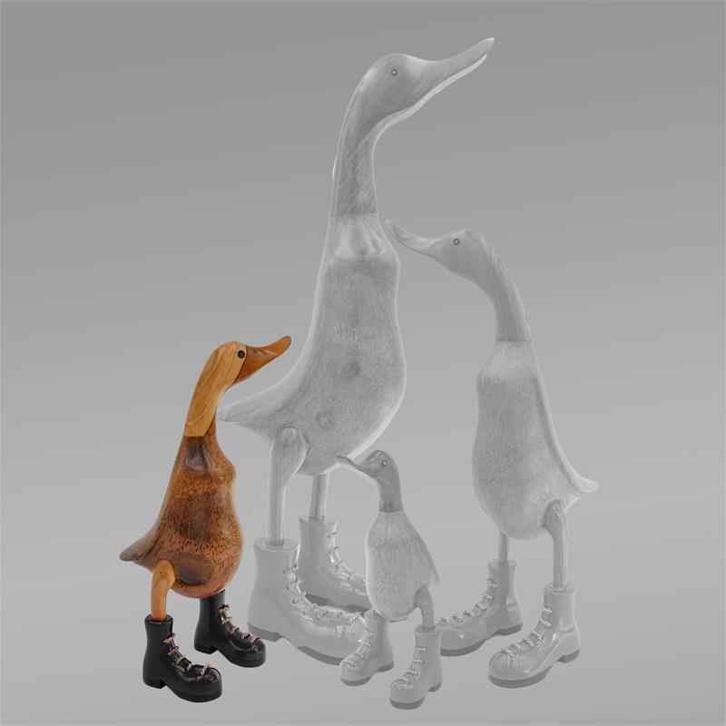 Ente »Chiara« - mittel braun aufrecht mit schwarzen Schuhen