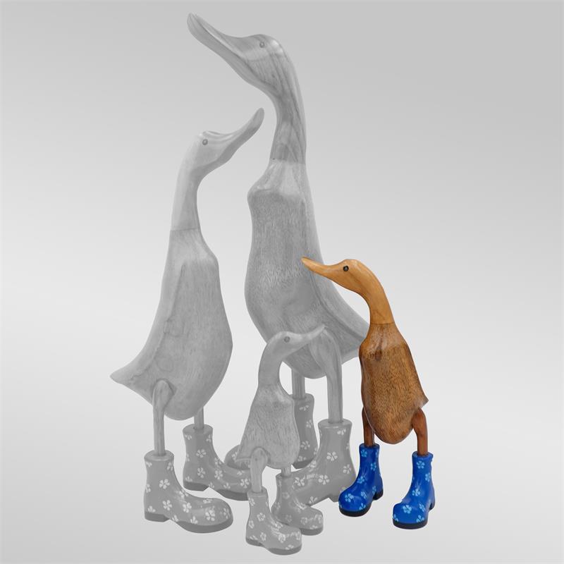 Ente »Regina« mittel braun aufrecht blau mit Blümchen